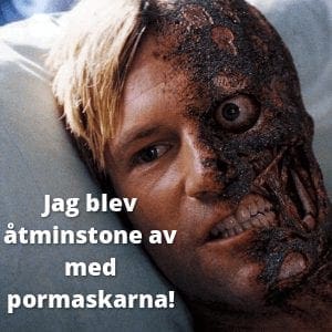 svart ansiktsmask som drar ut pormaskar halva ansiktet bortrivet - jag blev åtminstone av med pormaskarna